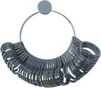 RING SIZER,  Metal Chrome finish